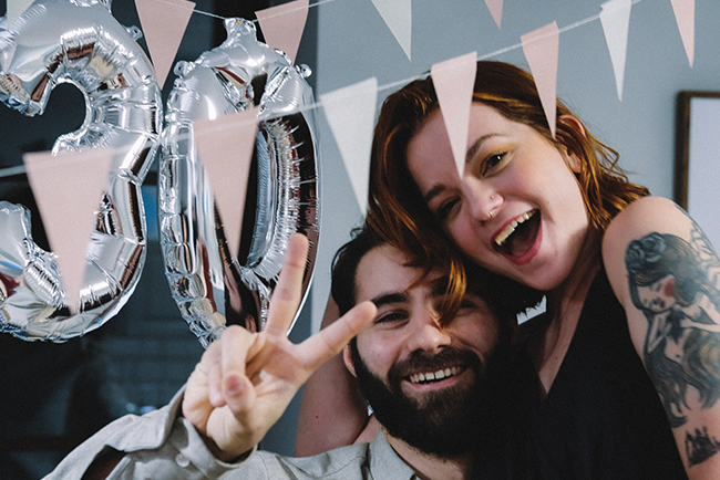 couple celebrating a birthday