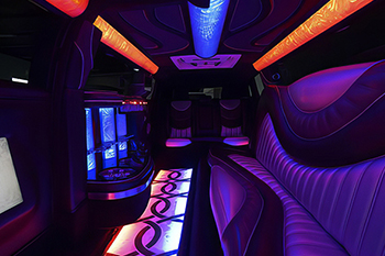limousine interior with leather seating