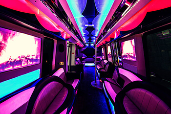 40 passenger party bus interior